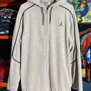 Air Jordan Beige Hoodie with Black Accents Large